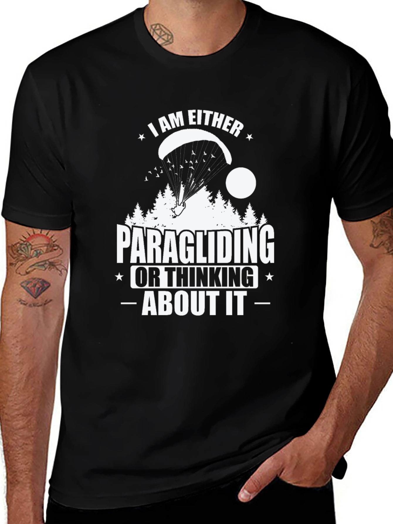 Variant 14 of Paragliding T-Shirt - I Am Either Paragliding Or Thinking About It