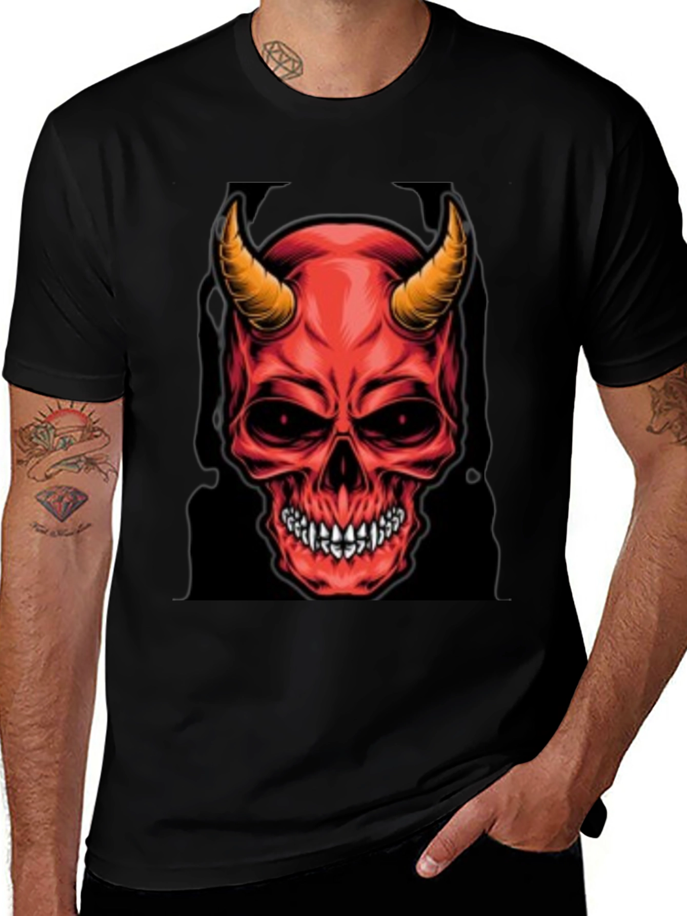 Variant 8 of Devil Skull Graphic Tee - Dark Style Shirt