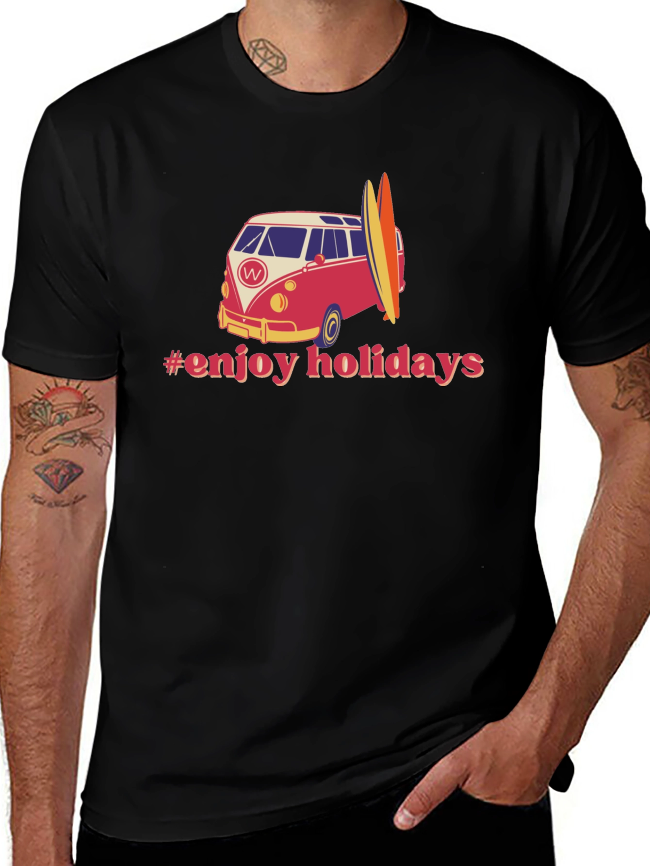 Enjoy Holidays Surf Van Graphic Tee