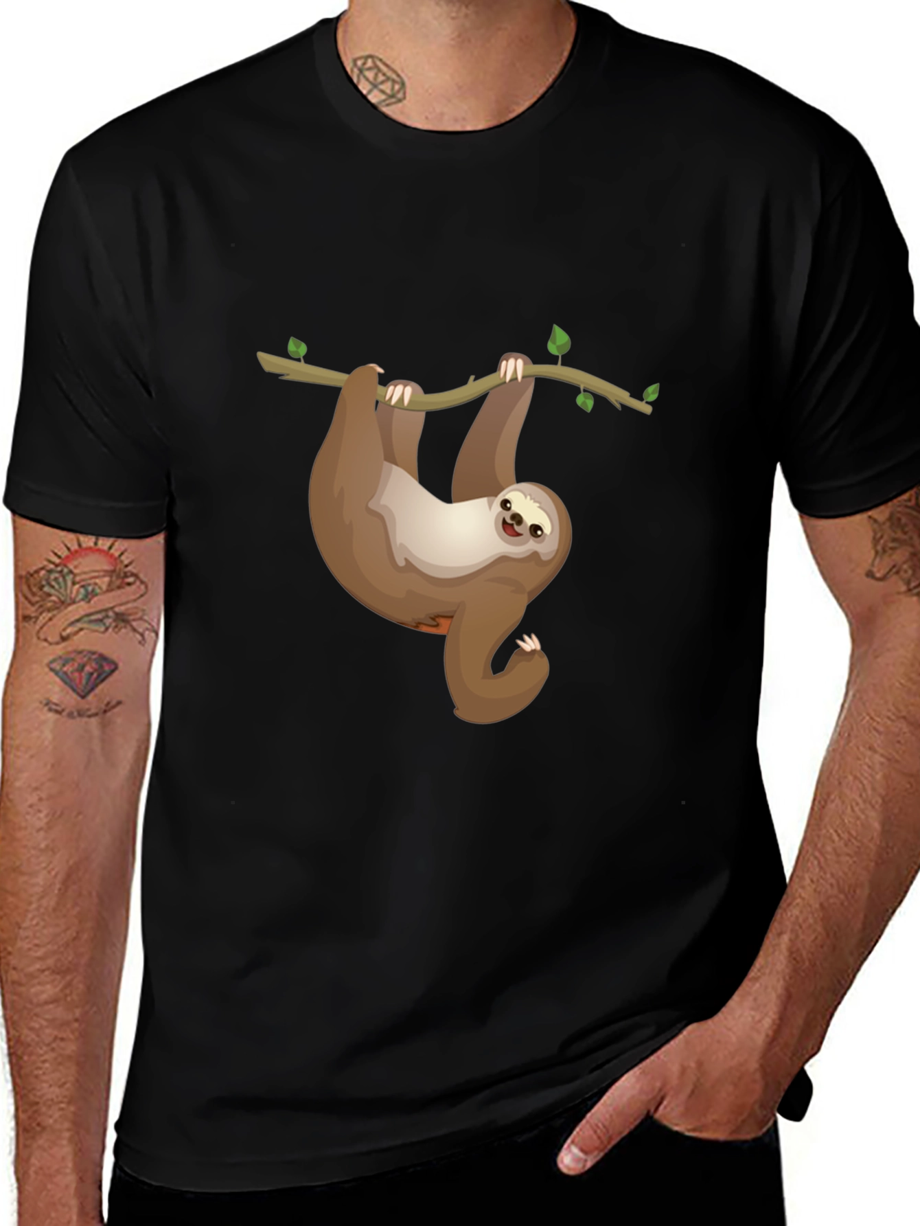 Variant 11 of Sloth on Branch Graphic T-Shirt