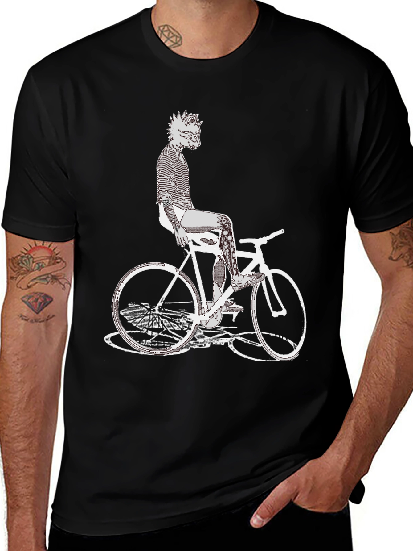 Variant 24 of Unique Graphic Tee: Fox on Bike Design