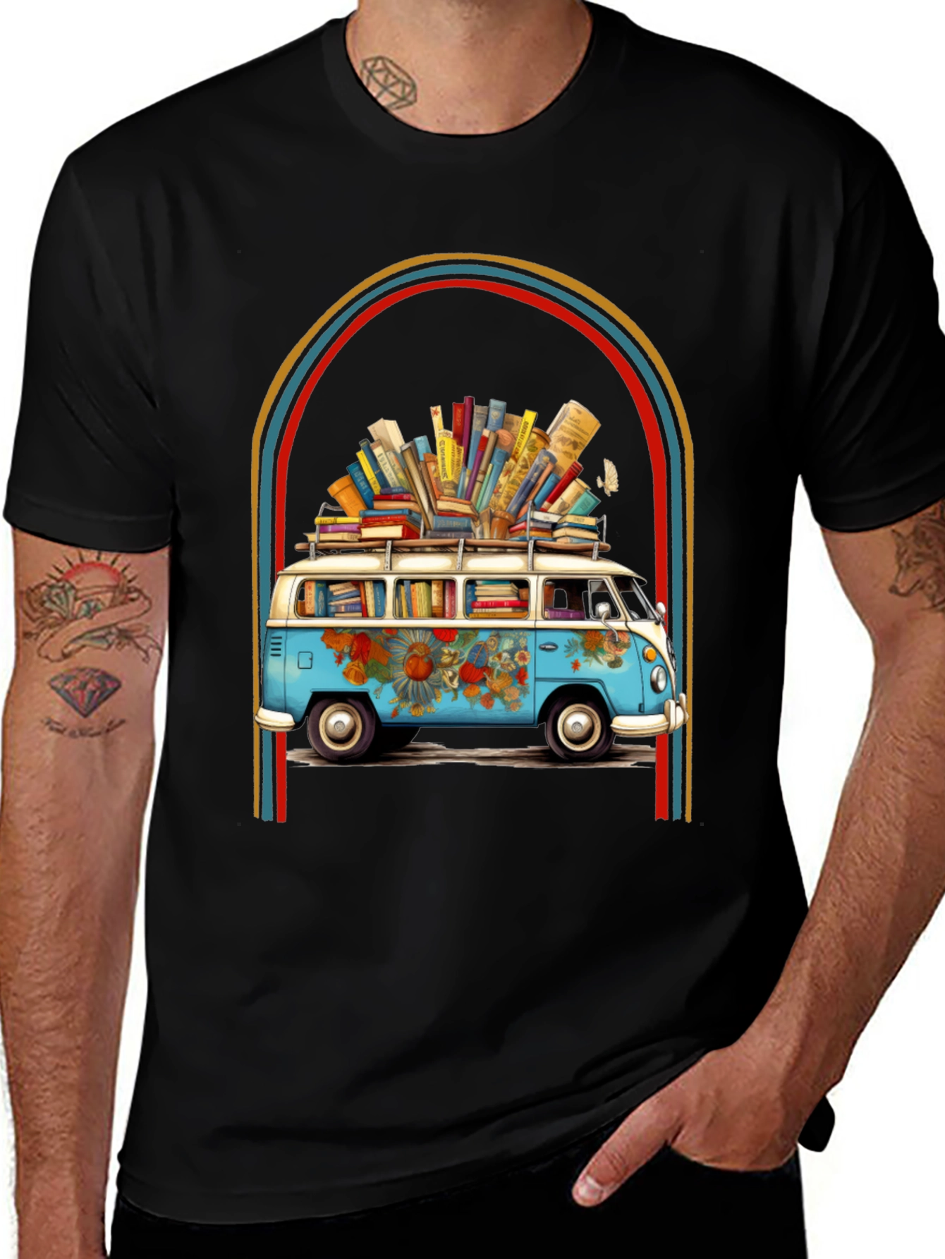 Variant 28 of Book Lover Retro Van Graphic Tee