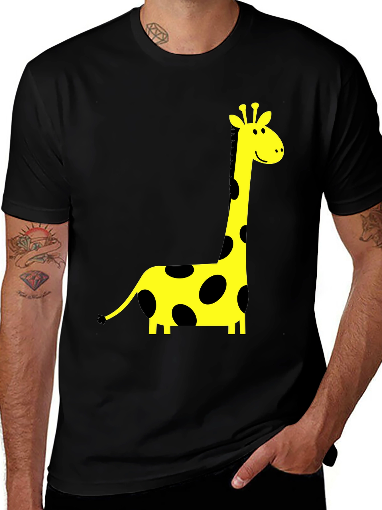 Variant 20 of Black T-Shirt with Giraffe Print
