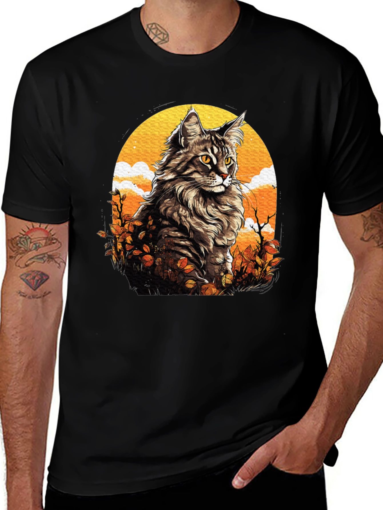 Variant 18 of Cat Art Graphic T-Shirt - Unique Design