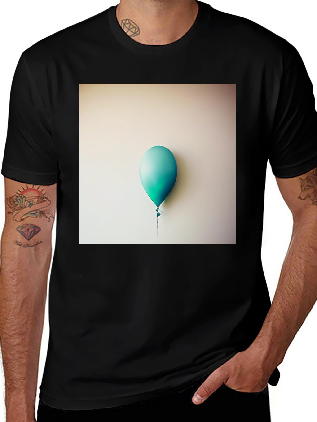 Variant 16 of Balloon Graphic Tee - Minimalist Style