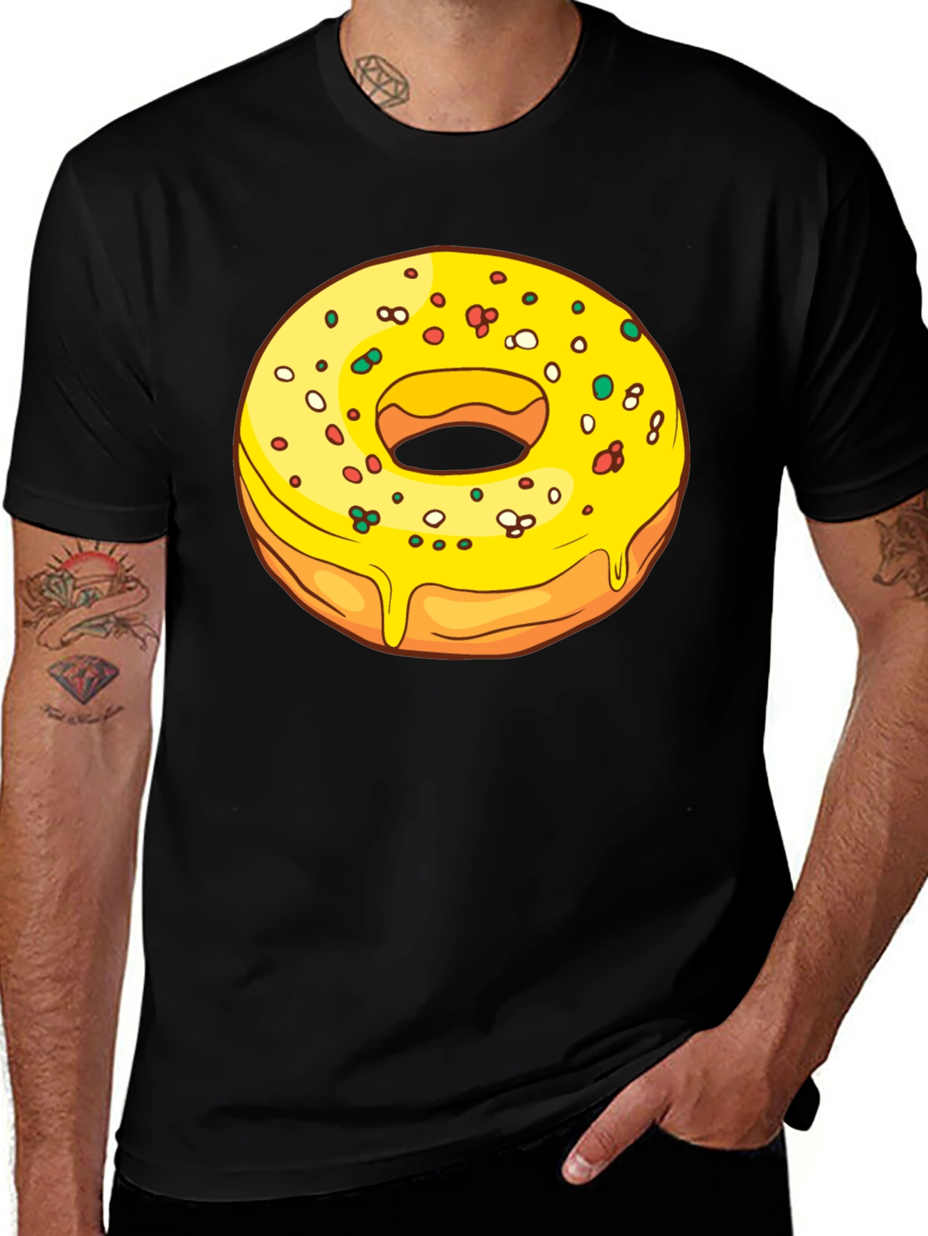 Variant 23 of Donut Graphic T-Shirt - Black, Casual Wear