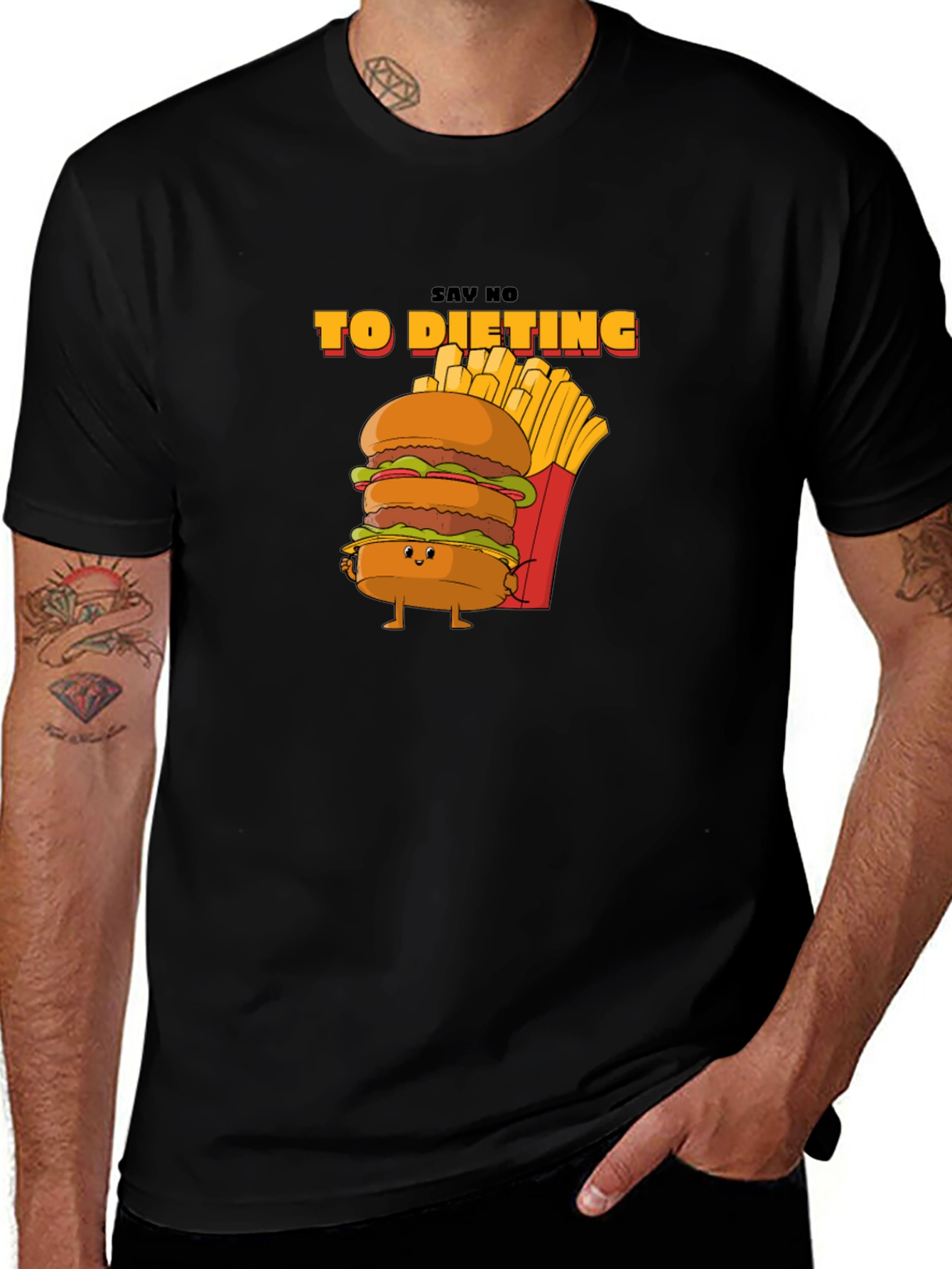 Variant 16 of Say No To Dieting Burger T-Shirt