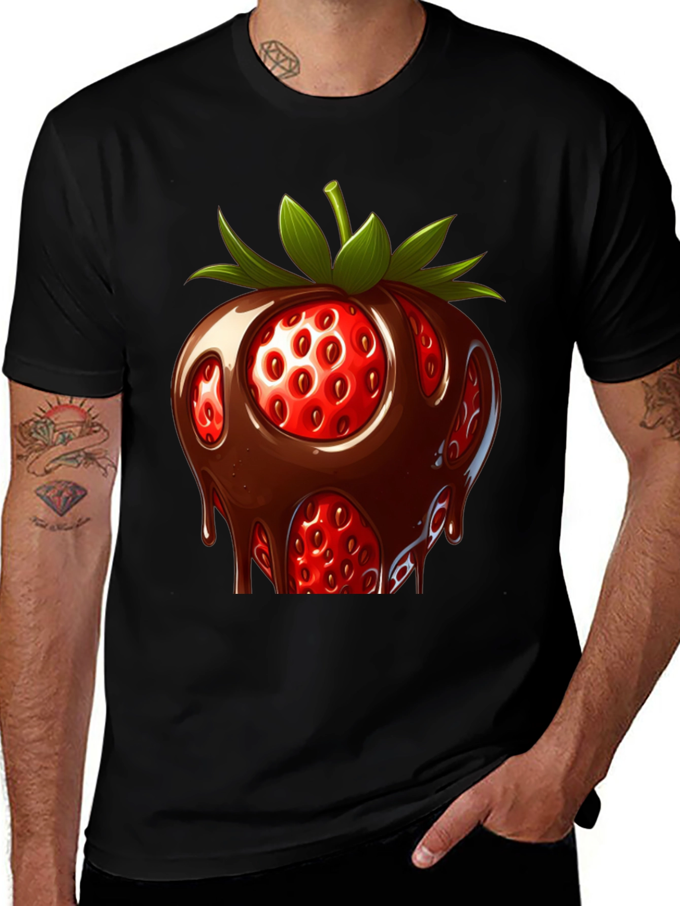 Variant 22 of Chocolate Strawberry T-Shirt - Sweet Treat Design