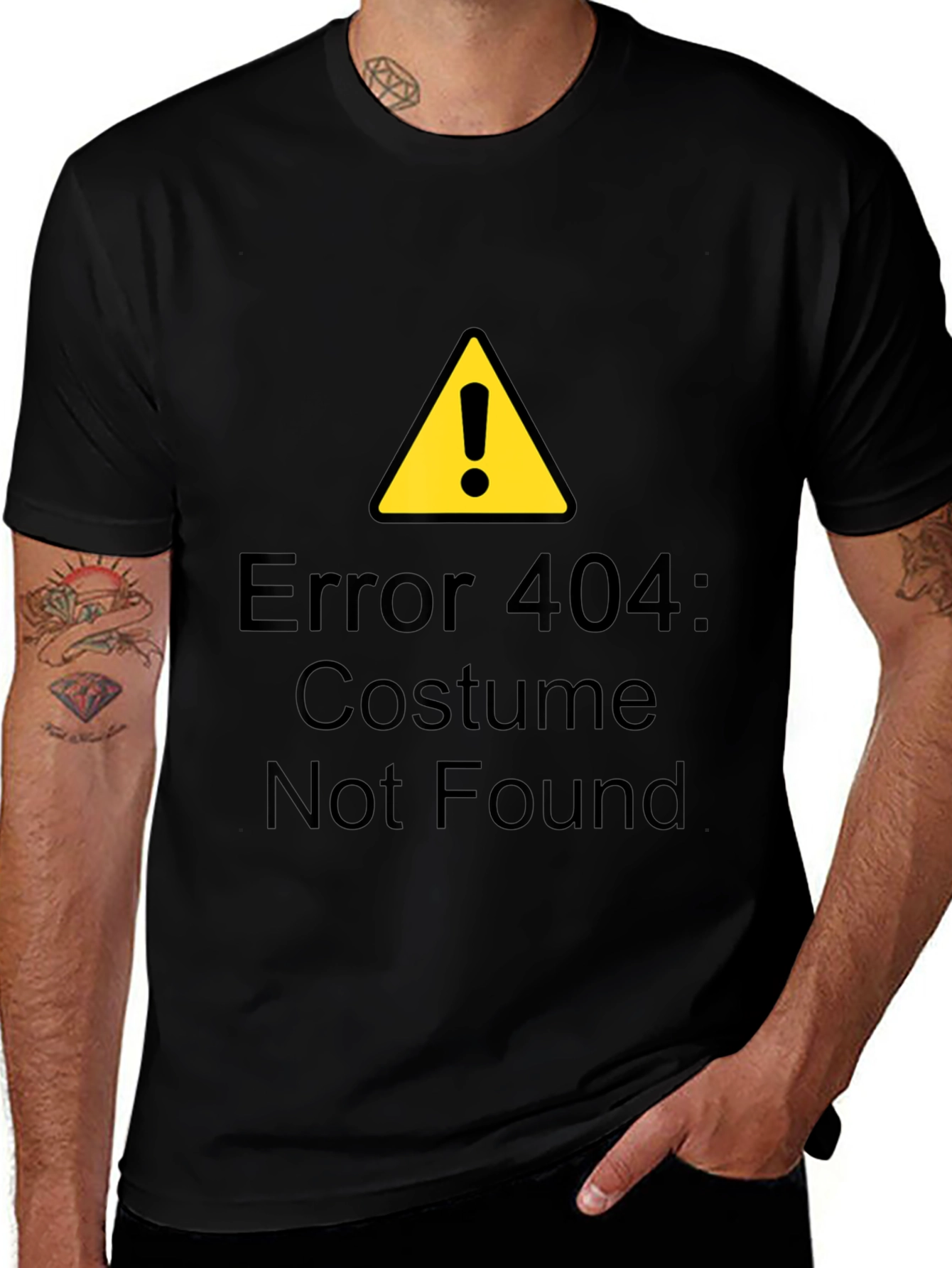 Variant 15 of Error 404 Costume Not Found Black T-Shirt