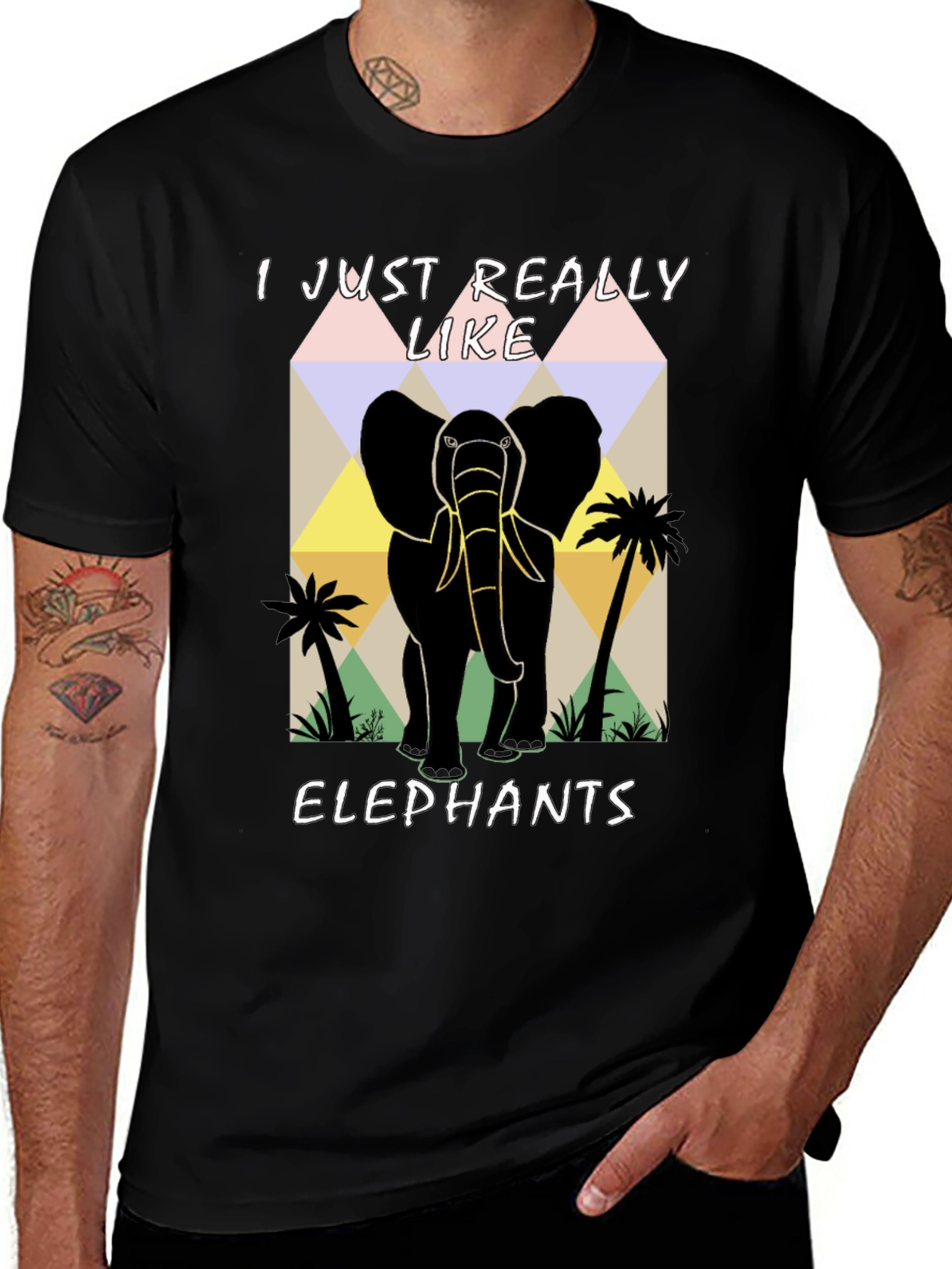 Variant 15 of I Just Really Like Elephants Graphic Tee