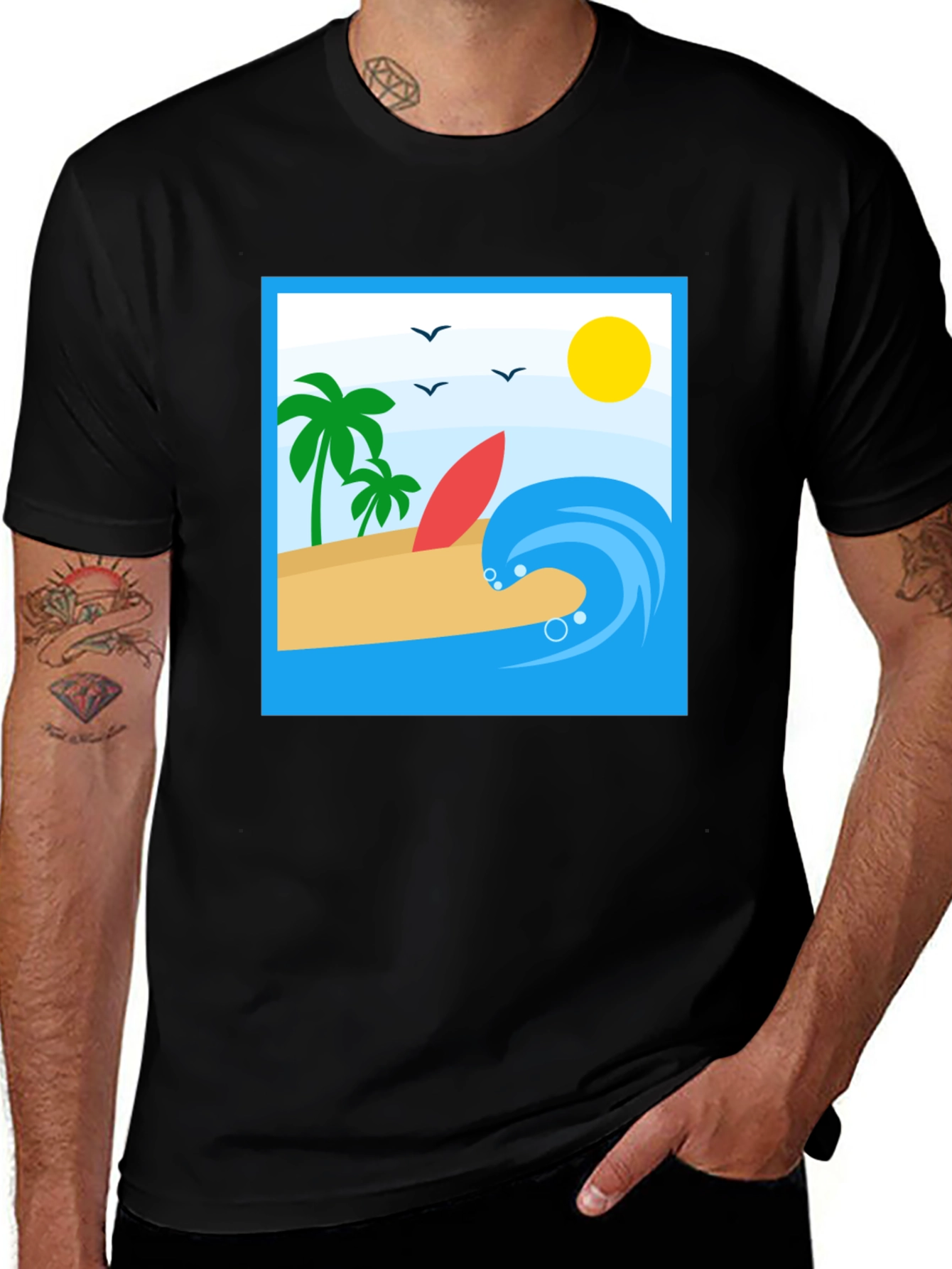 Variant 4 of Beach Scene Graphic Tee