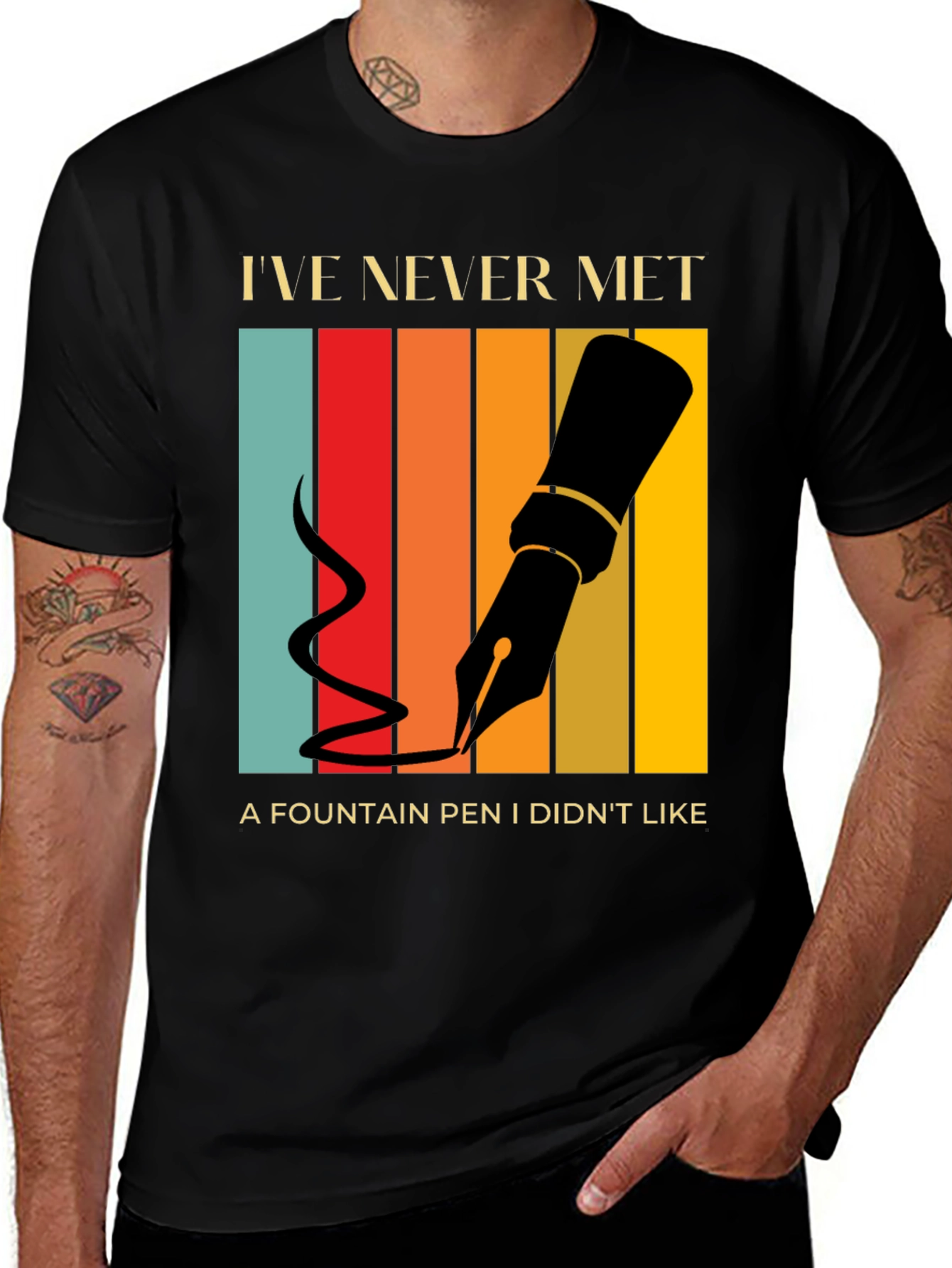 Fountain Pen Lover T-Shirt Retro Design