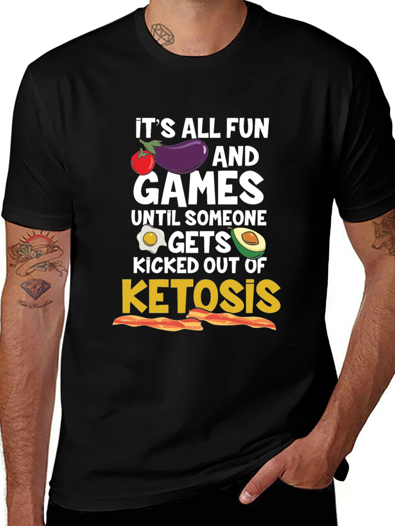 Funny Keto Diet T-Shirt - It's All Fun and Games