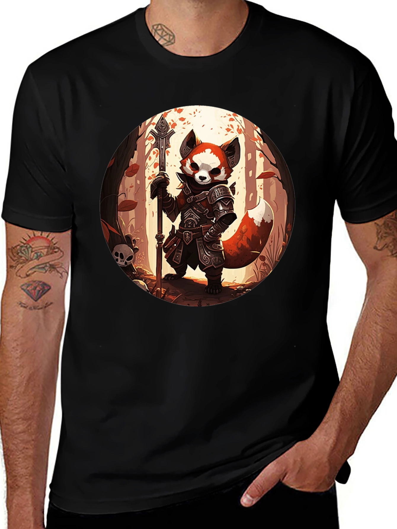 Variant 25 of Red Panda Warrior T-Shirt