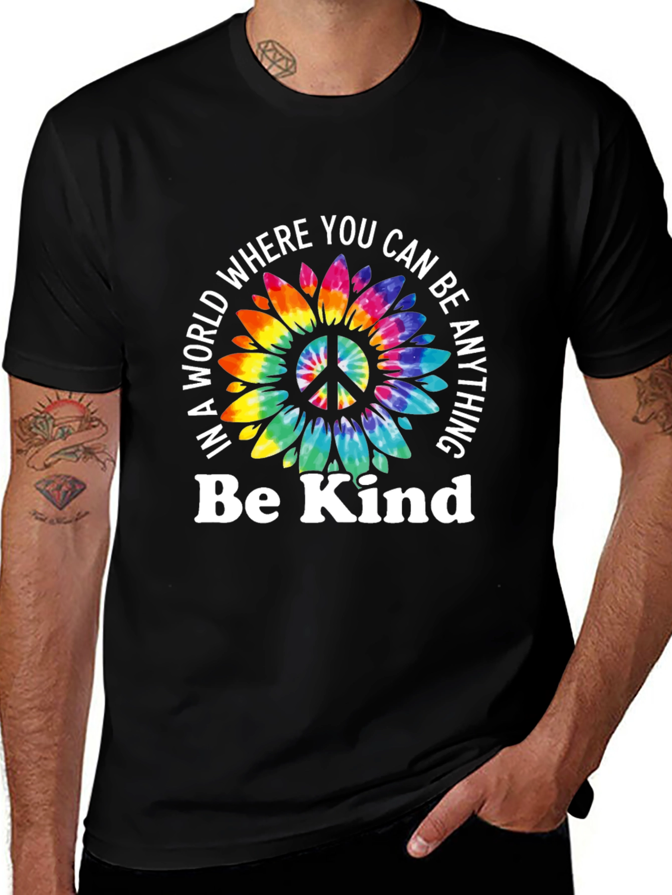 Variant 24 of Be Kind Sunflower Peace Sign T-Shirt