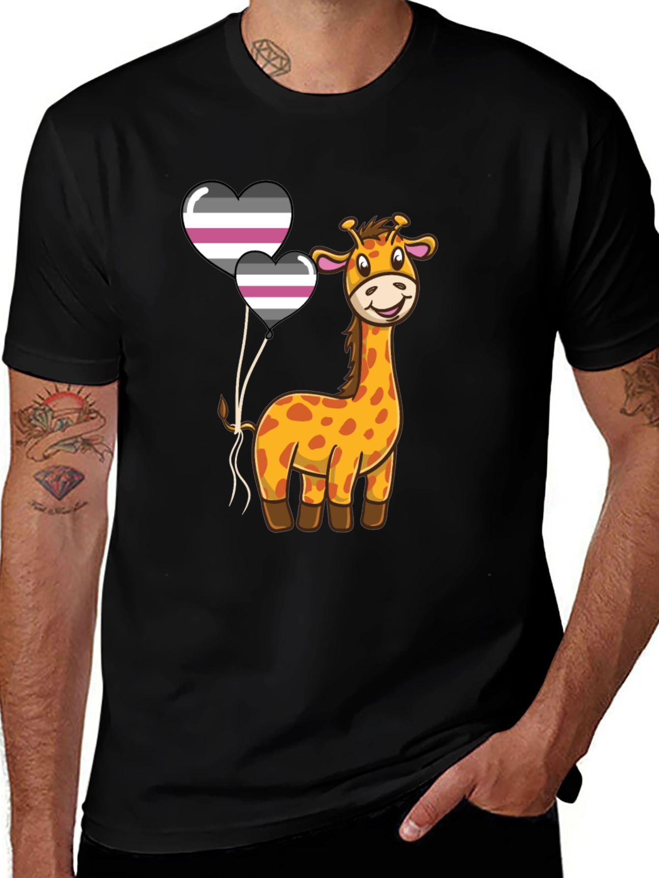 Variant 20 of Giraffe Aromantic Pride T-Shirt