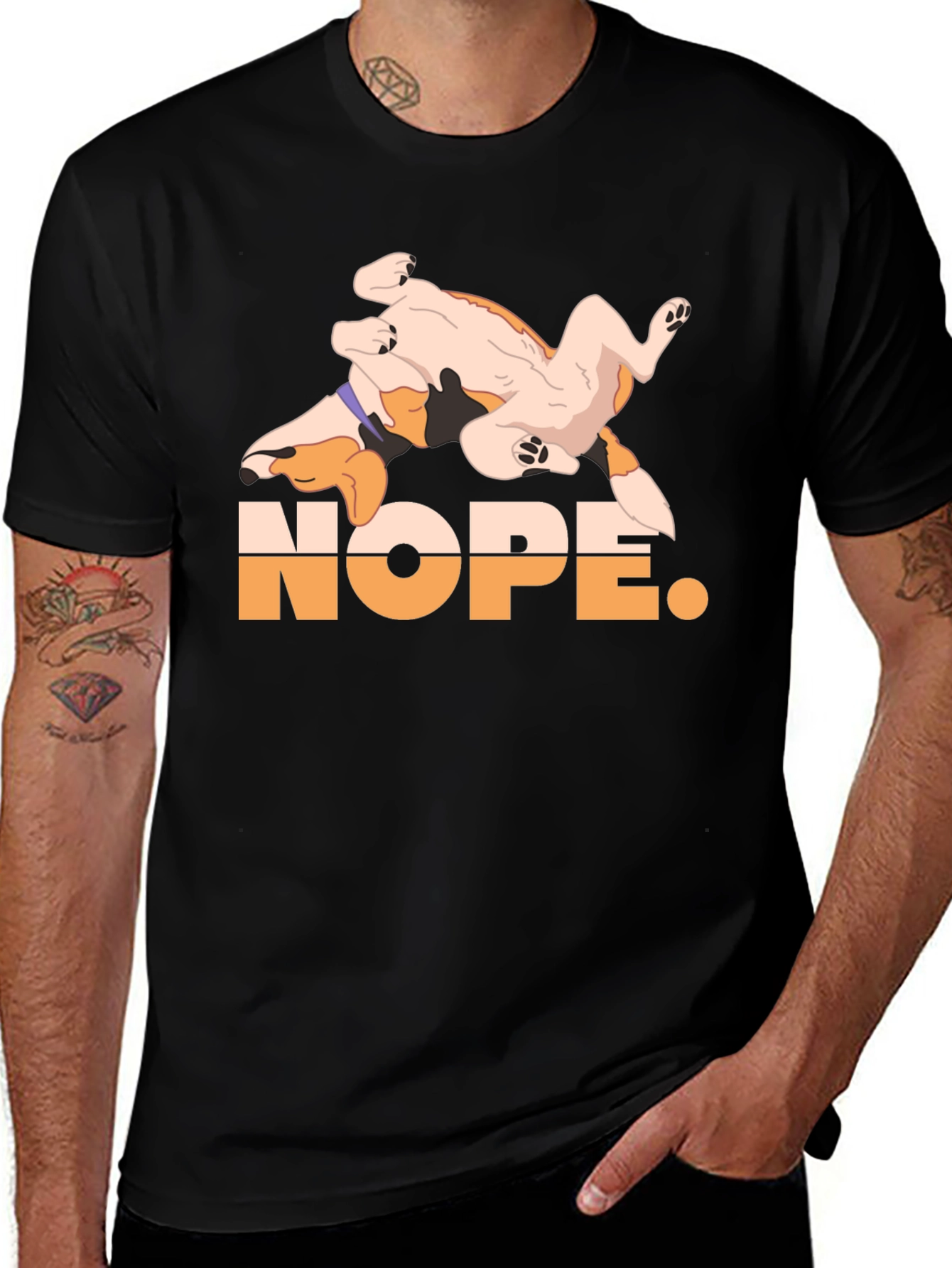 Variant 9 of Nope. Dog Graphic Black T-Shirt