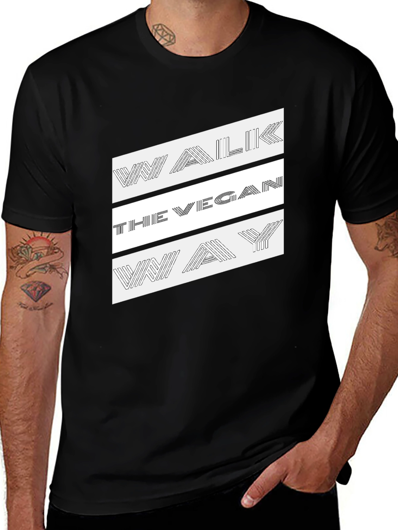 Variant 10 of Vegan Way T-Shirt - Black Graphic Tee