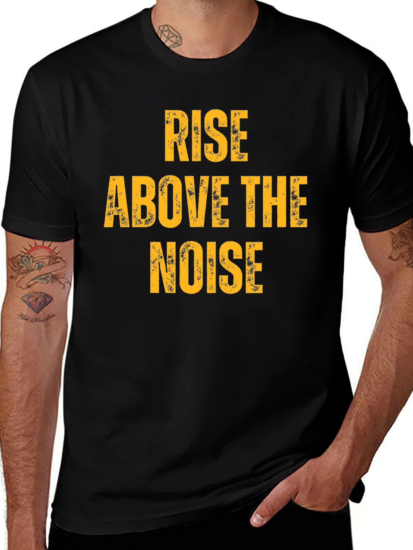 Variant 9 of Rise Above the Noise Graphic Tee - Black