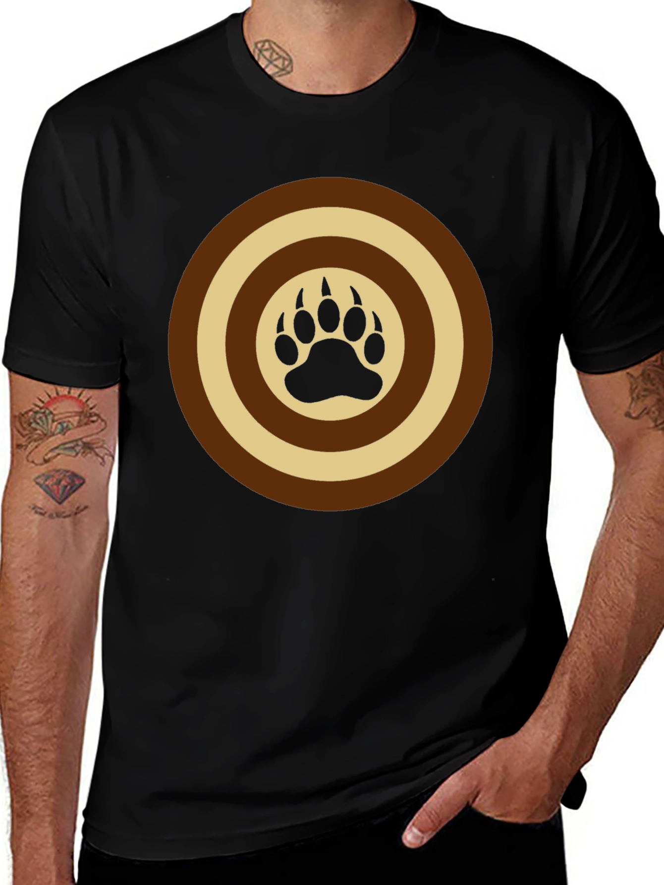 Variant 16 of Bear Paw Target Graphic Tee - Black