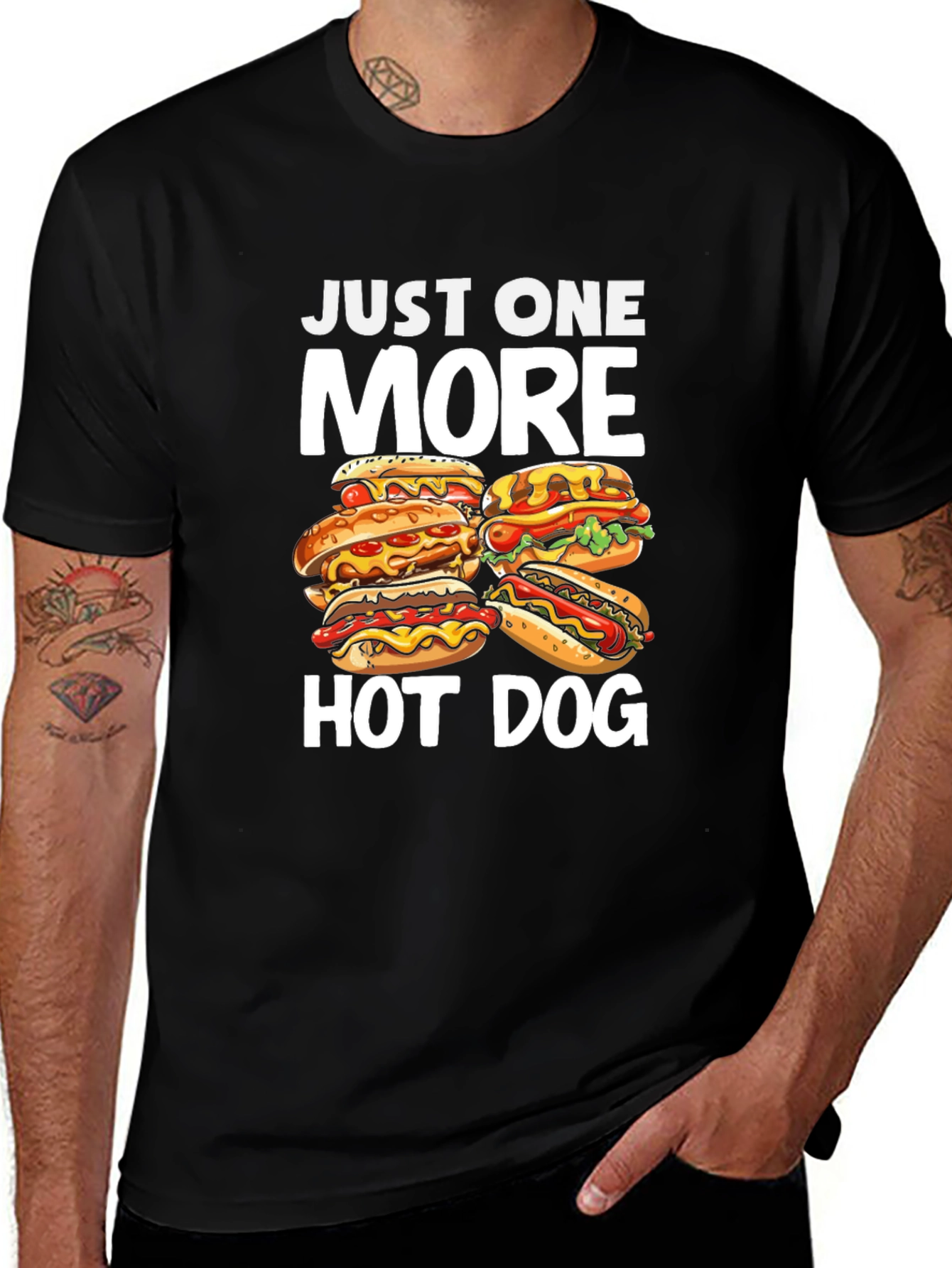 Variant 16 of Just One More Hot Dog T-Shirt - Foodie Apparel