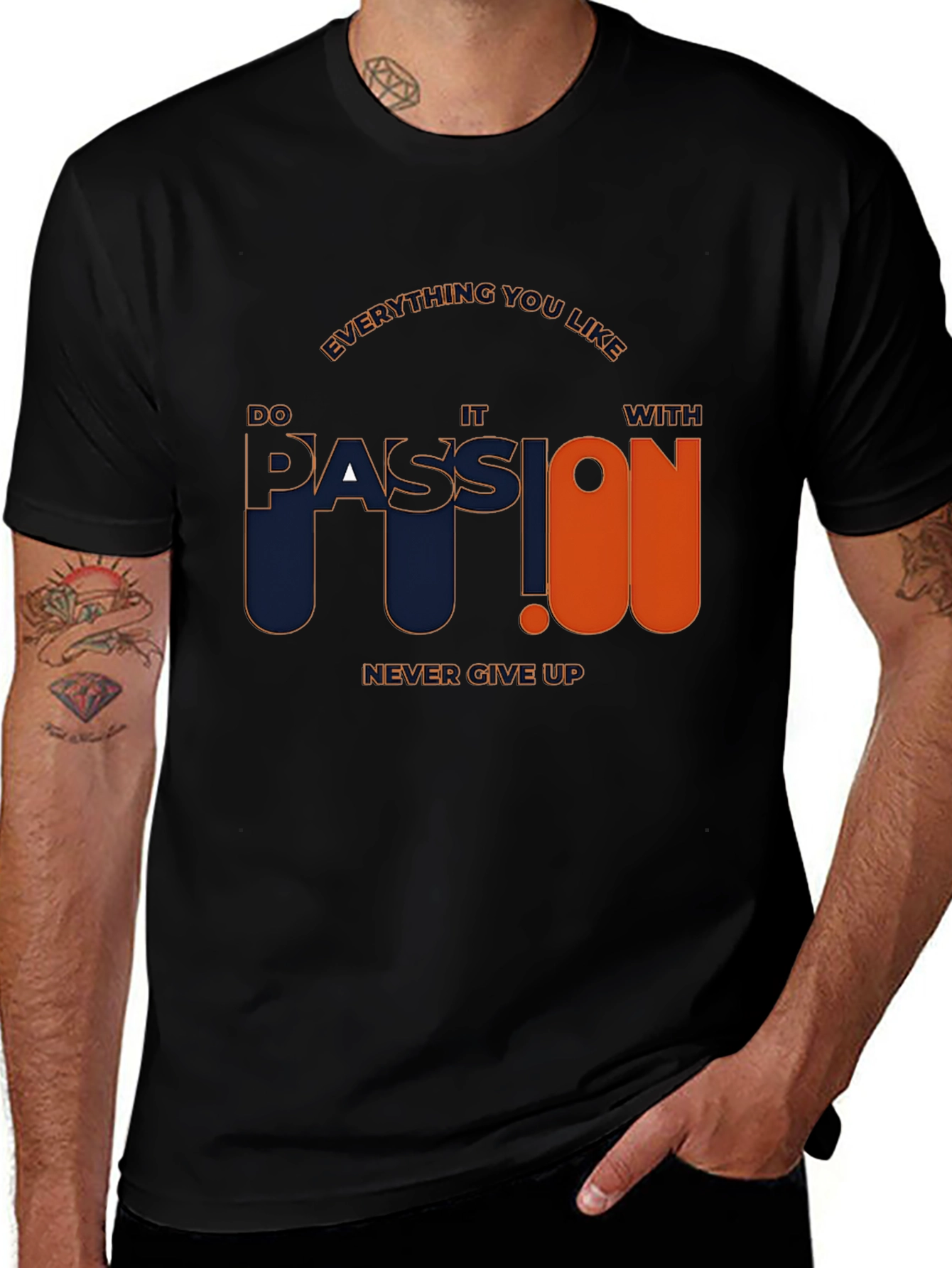 Variant 9 of Motivational Passion Graphic Tee - Black