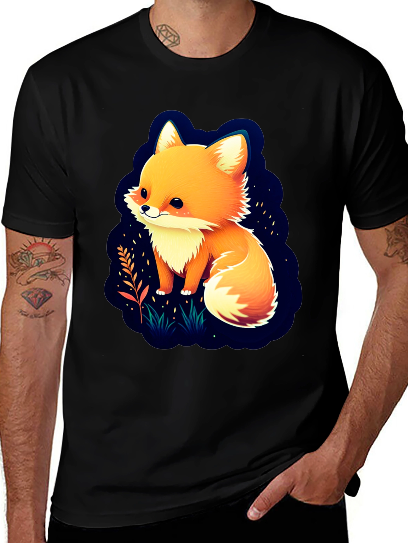 Variant 5 of Cute Fox Graphic Tee - Soft Cotton Blend