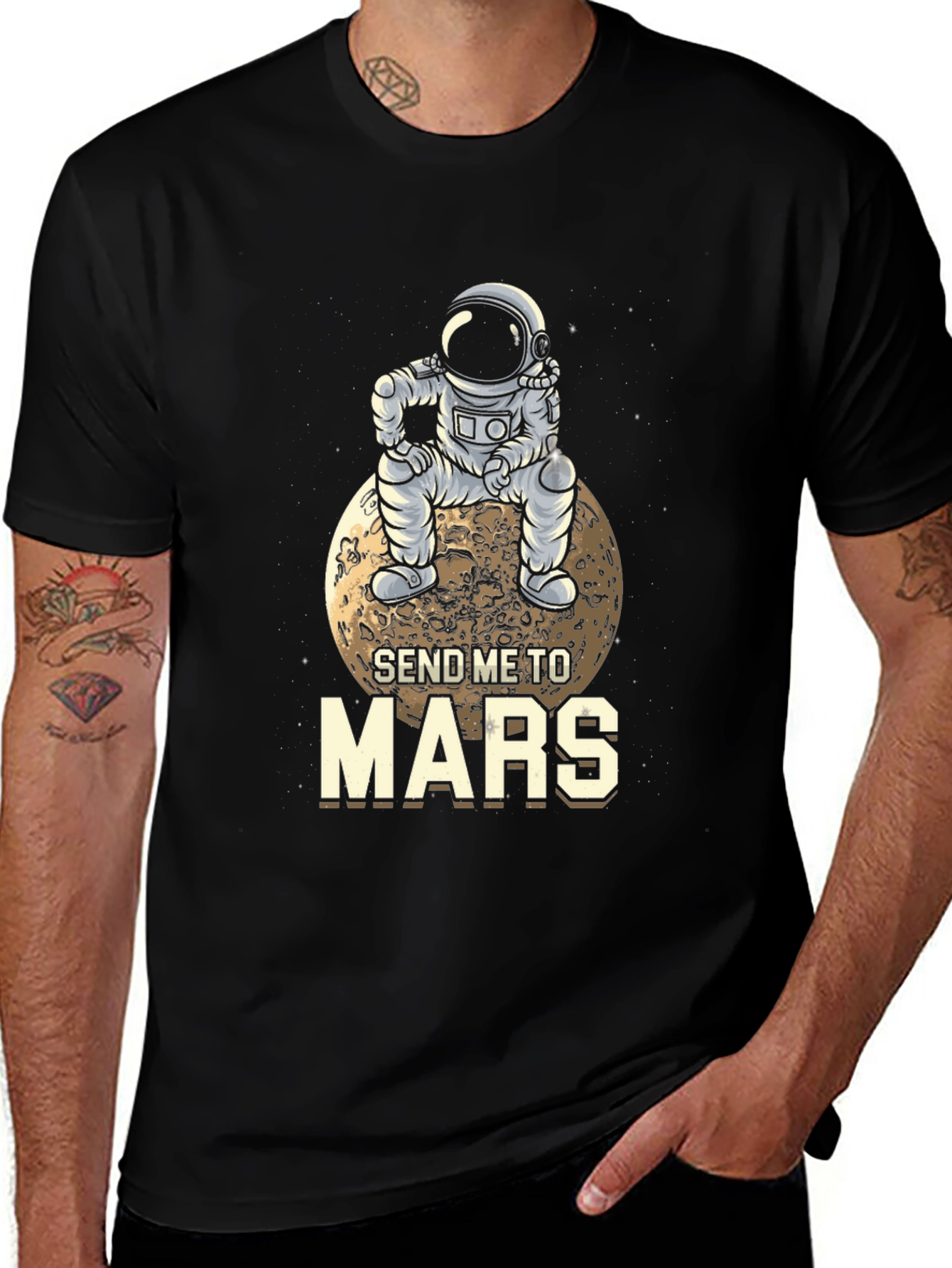 Variant 8 of Send Me To Mars Graphic Tee - Astronaut on Moon