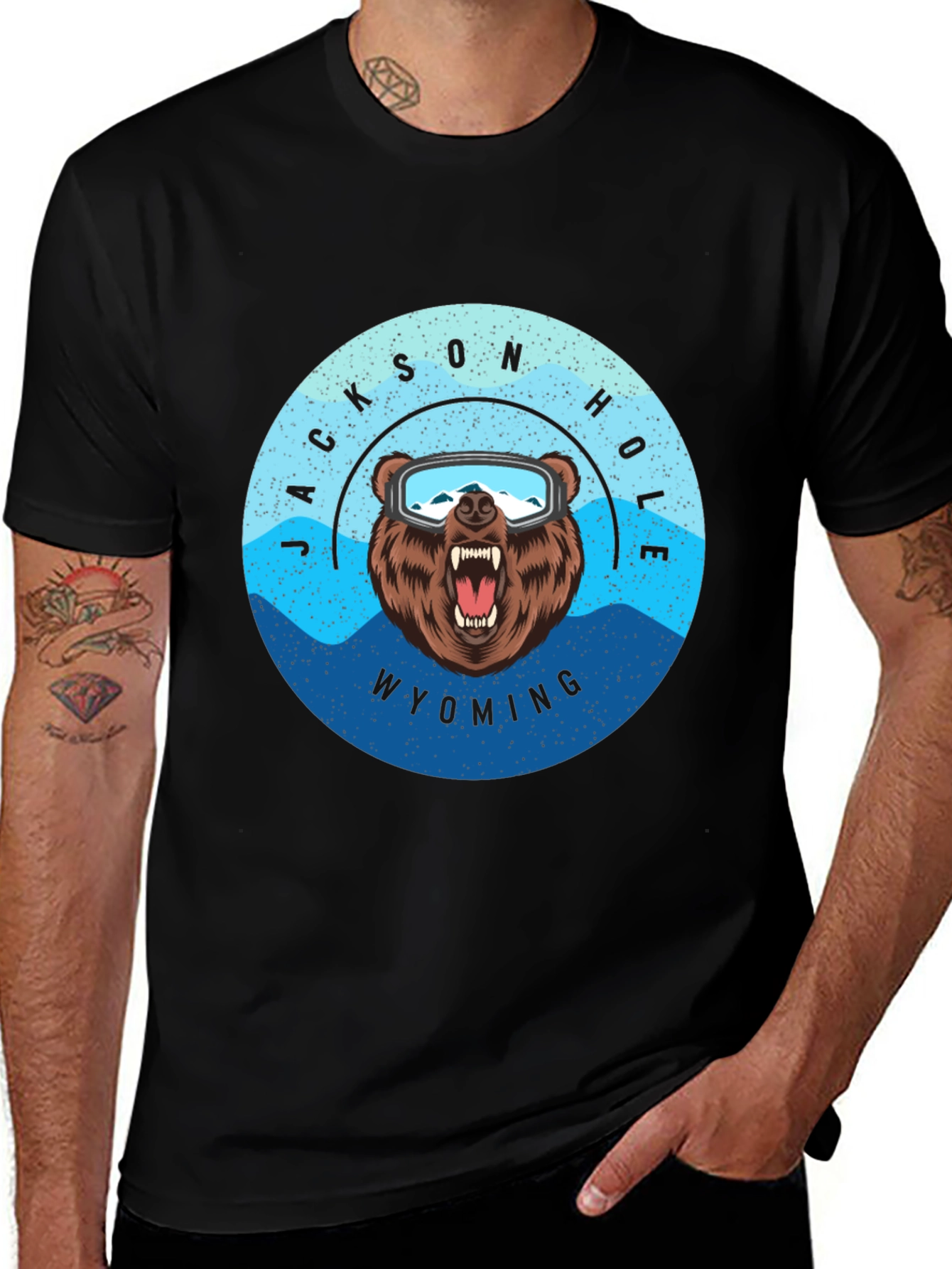 Jackson Hole Wyoming Bear Graphic Tee