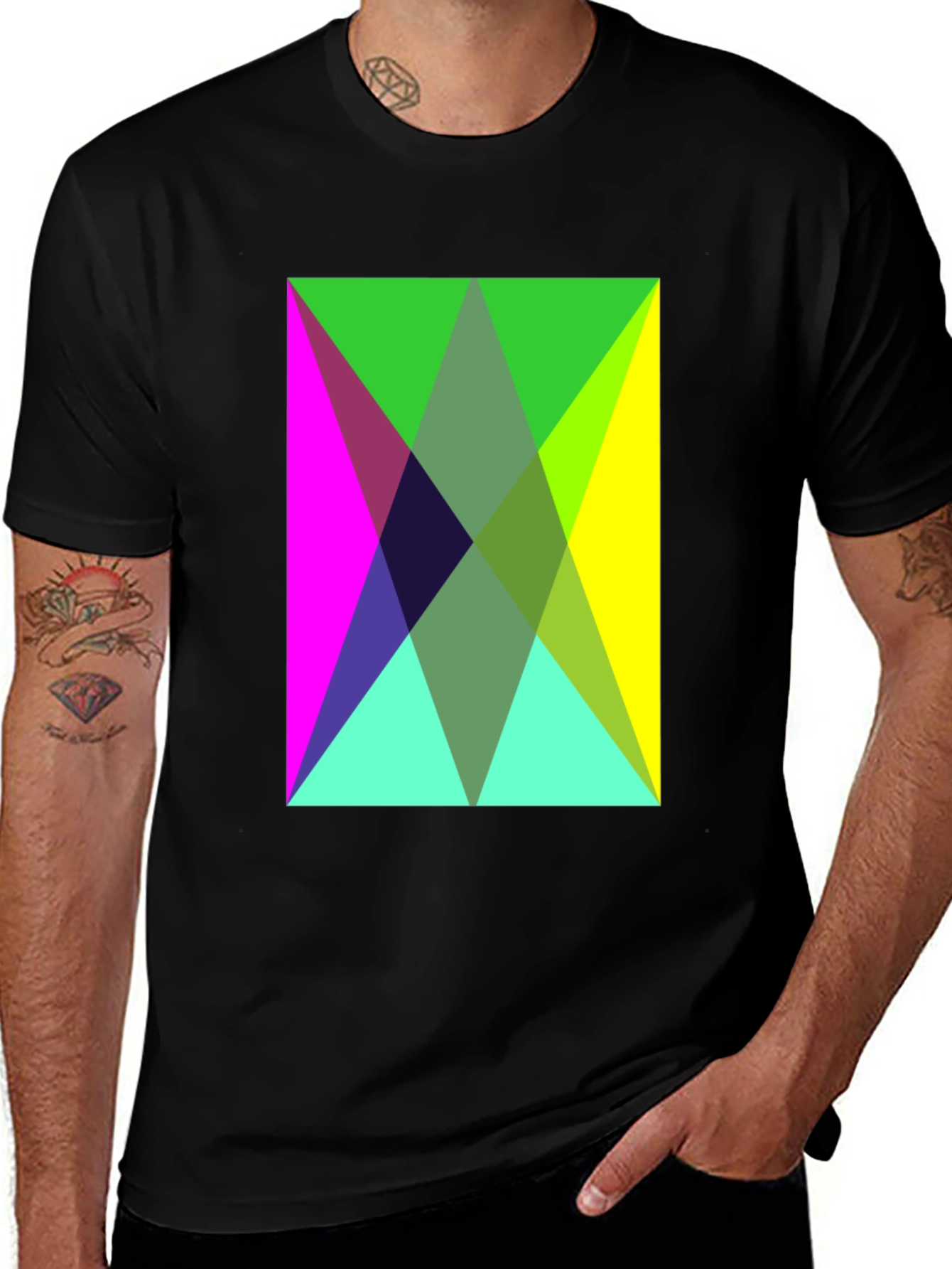 Variant 7 of Geometric Triangle Pattern T-Shirt