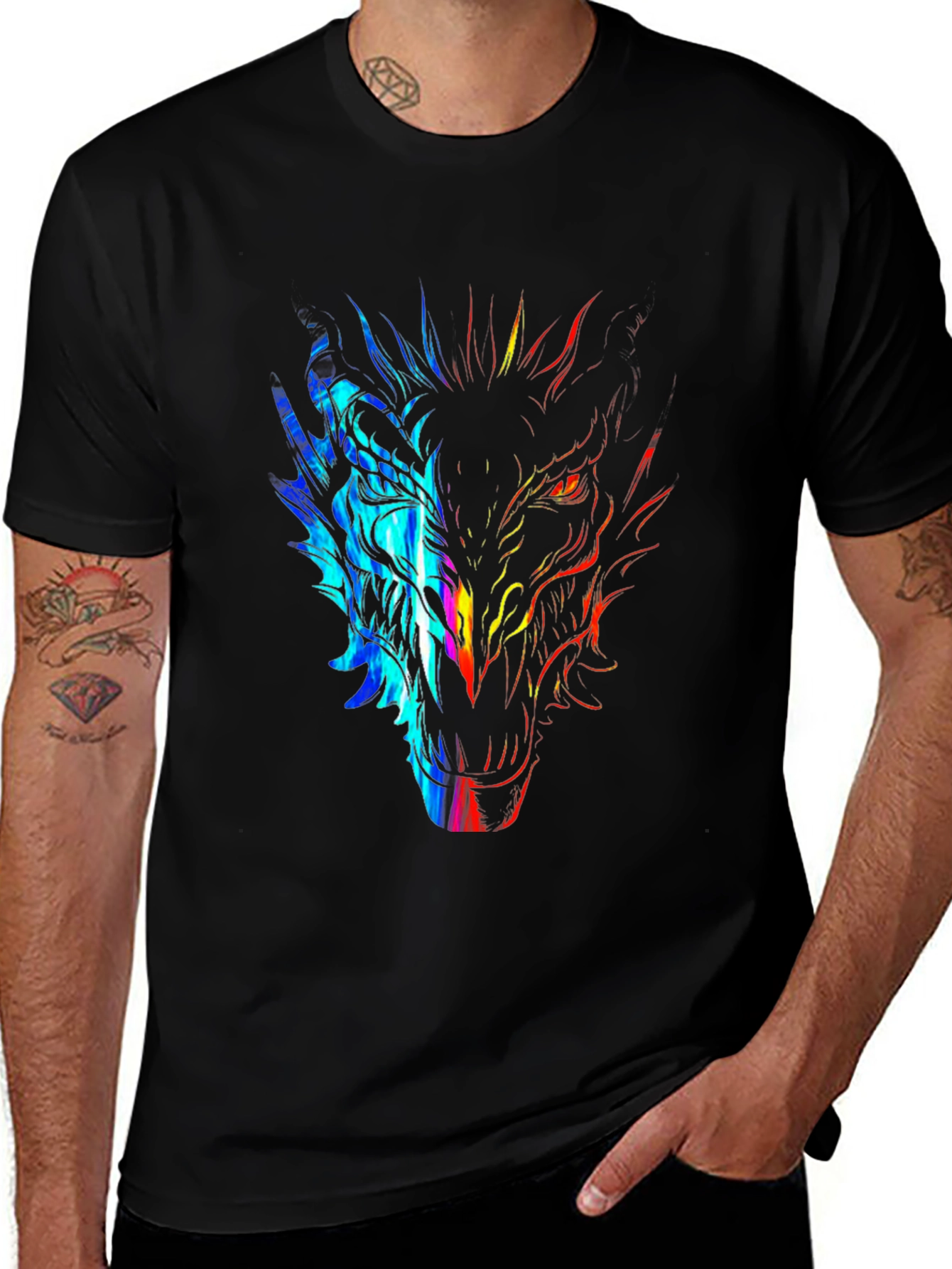 Variant 13 of Dragon Graphic Tee - Vivid Colors