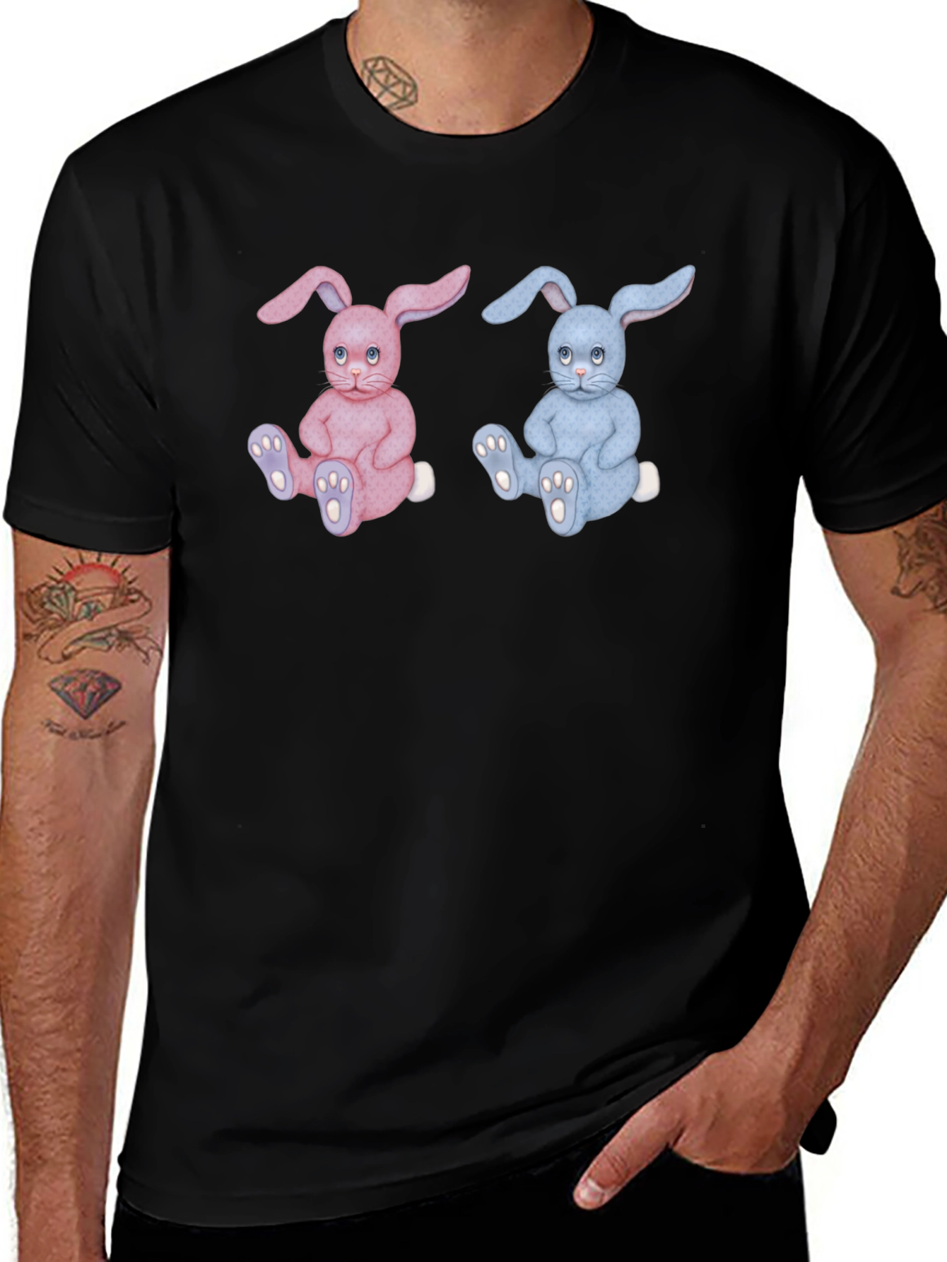 Variant 8 of Bunny Buddies Black T-Shirt