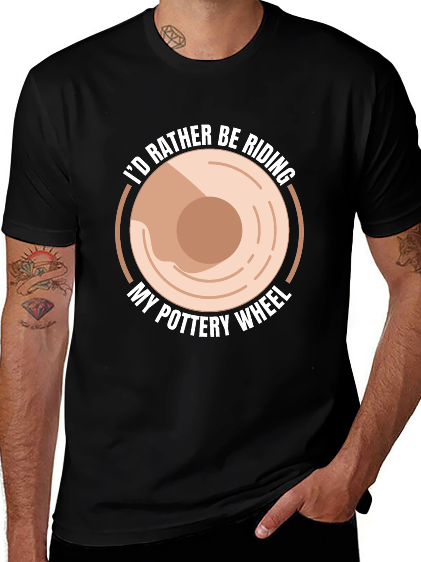 Variant 20 of Pottery Wheel T-Shirt - I'd Rather Be Riding Pottery Wheel