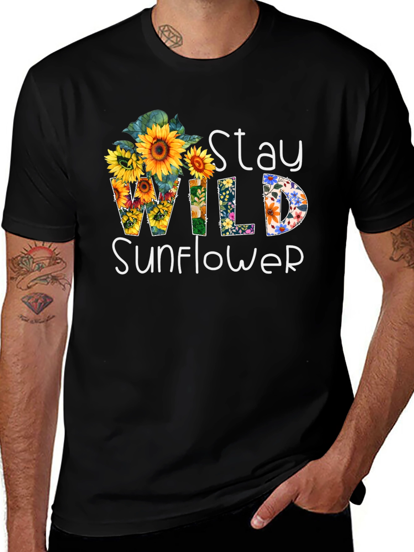 Variant 2 of Stay Wild Sunflower Graphic T-Shirt
