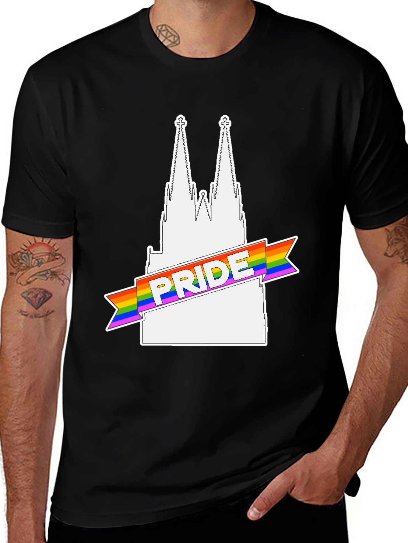 Variant 17 of Pride Cathedral Graphic Tee - Black
