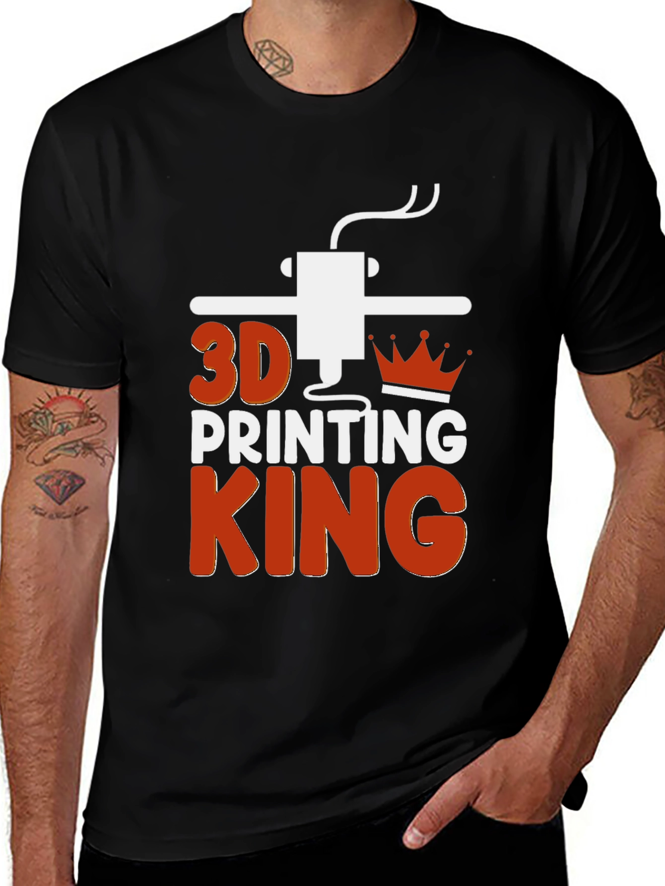 3D Printing King Graphic Tee - Black