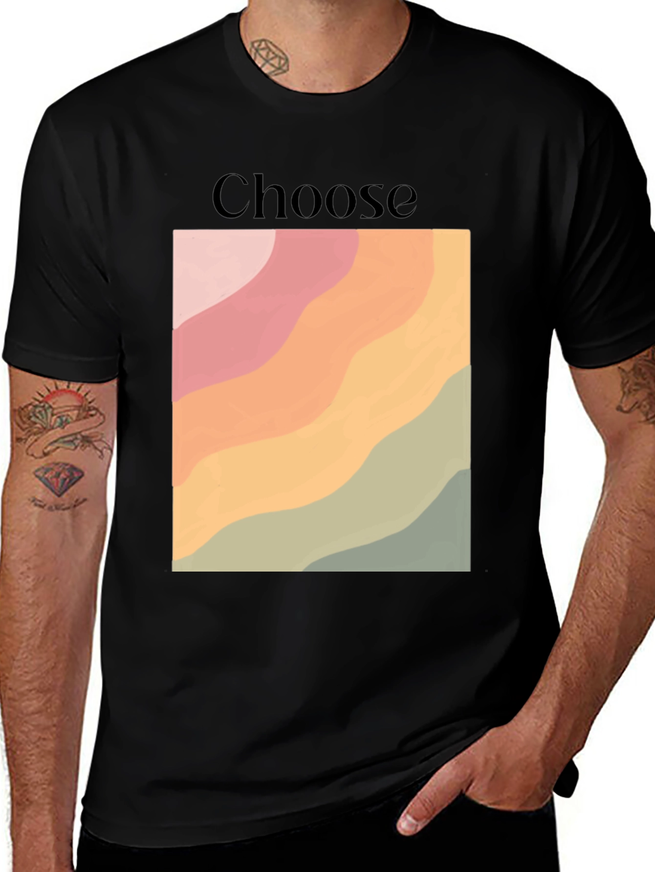 Choose Graphic Tee - Retro Wave Design