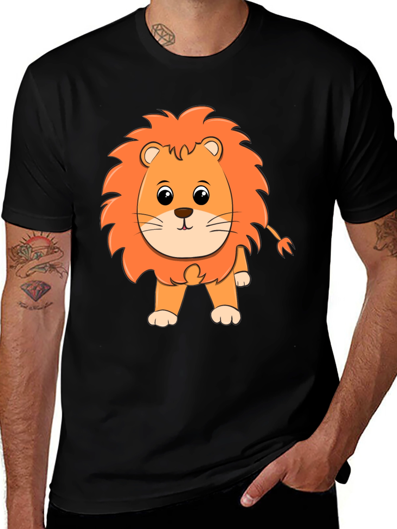 Variant 11 of Lion Graphic Black T-Shirt