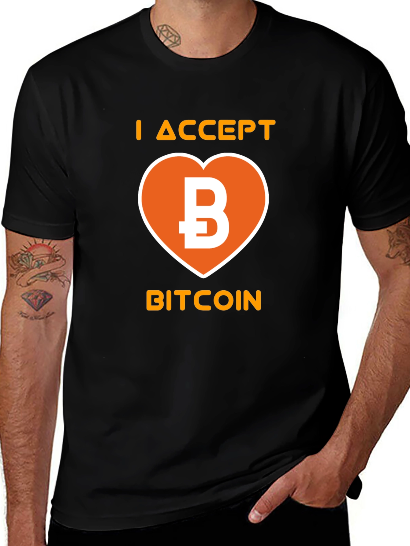 I Accept Bitcoin Black T-Shirt