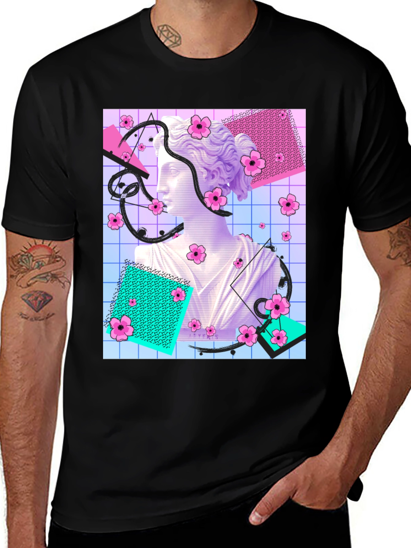 Variant 6 of Vaporwave Statue T-Shirt