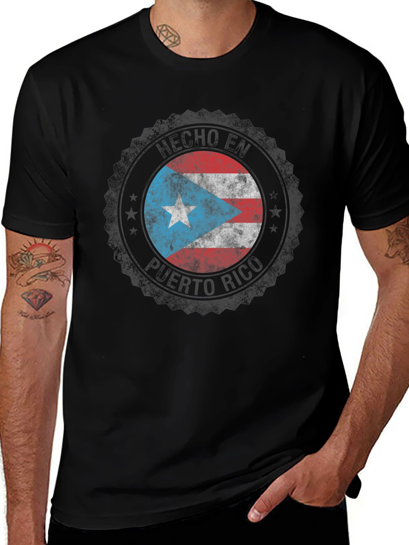 Hecho En Puerto Rico T-Shirt - Men's Black Graphic Tee