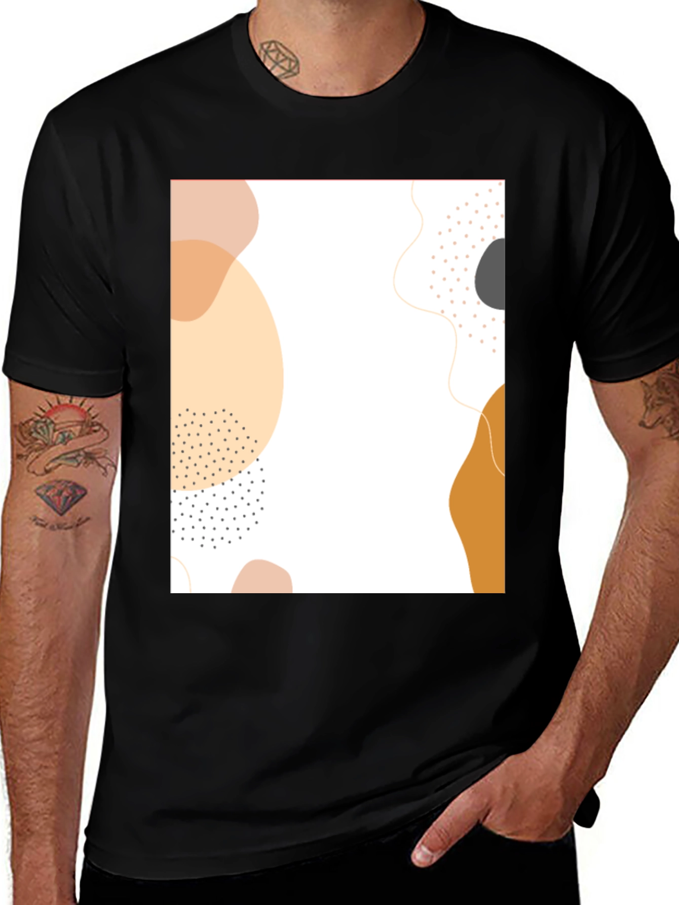 Variant 5 of Abstract Graphic Print Black T-Shirt