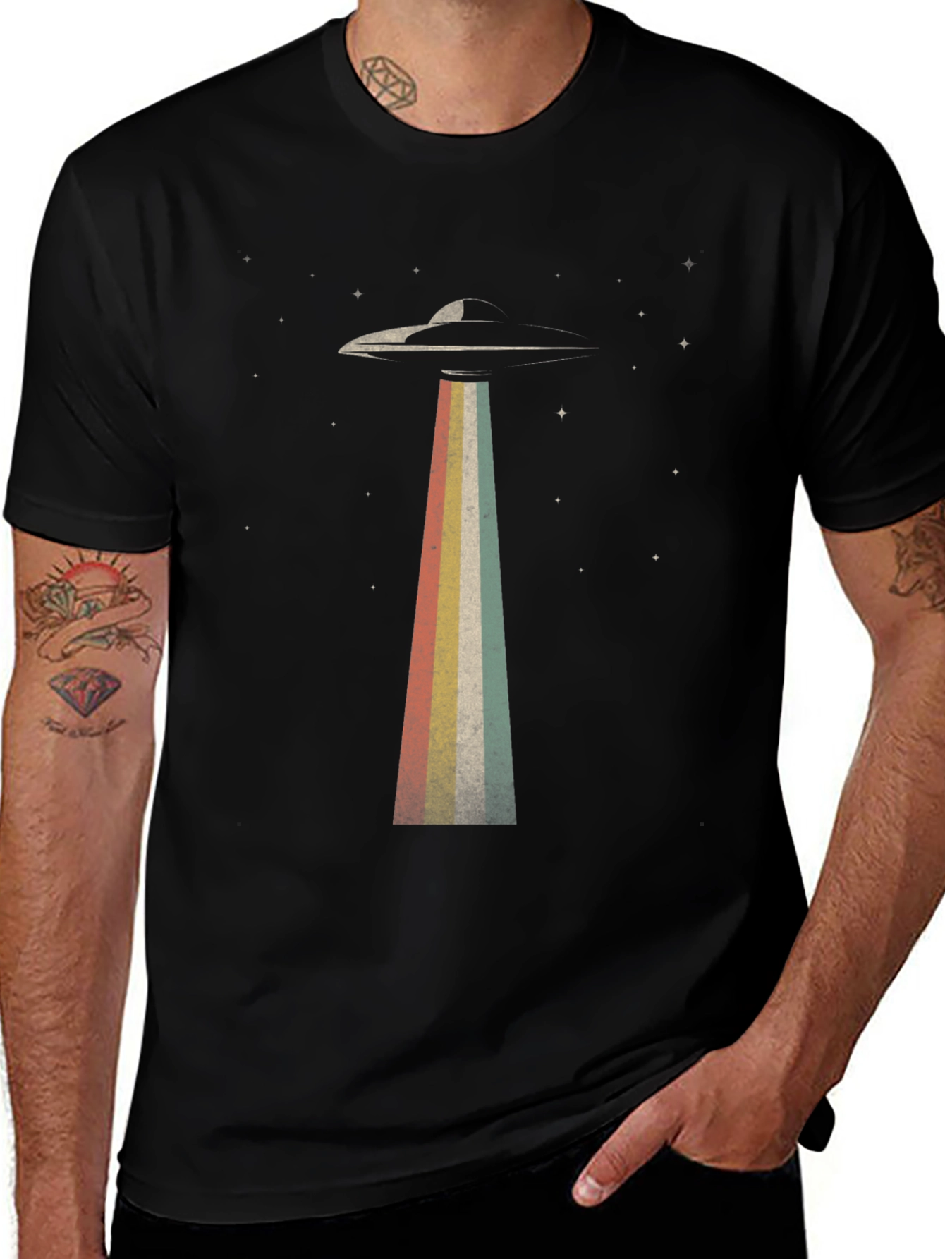 Variant 19 of Retro UFO Abduction T-Shirt - Vintage Style