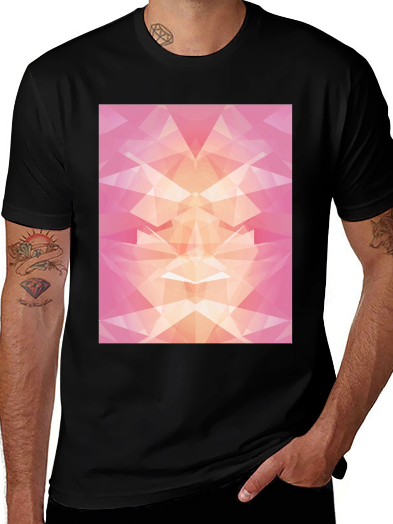 Variant 8 of Geometric Abstract Black T-Shirt