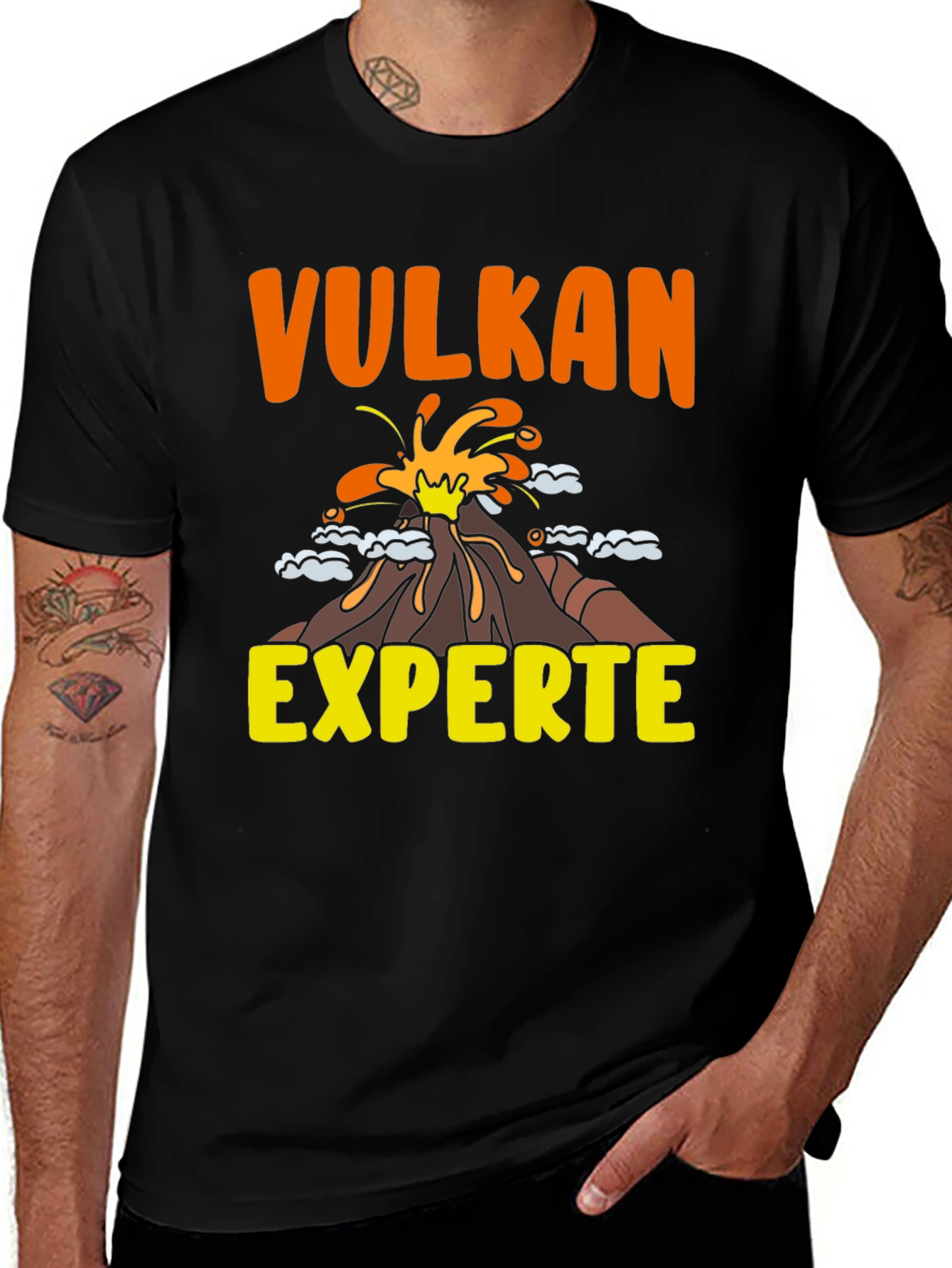 Variant 6 of Vulkan Experte Graphic Tee - Black Cotton T-Shirt
