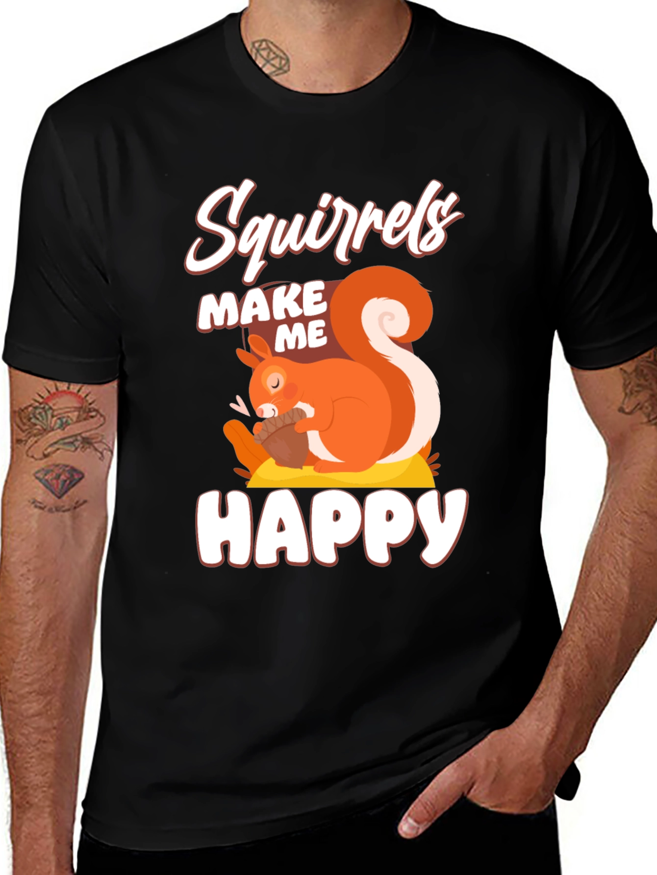 Variant 17 of Squirrels Make Me Happy Graphic T-Shirt