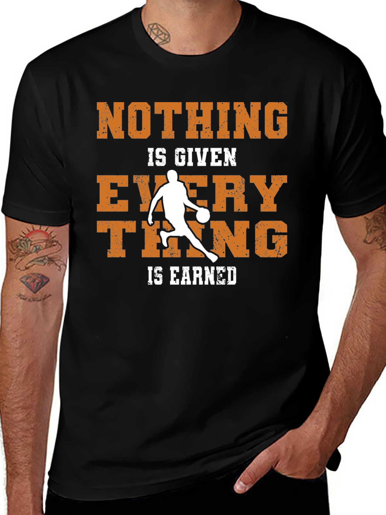 Variant 15 of Basketball Nothing Given Everything Earned T-Shirt