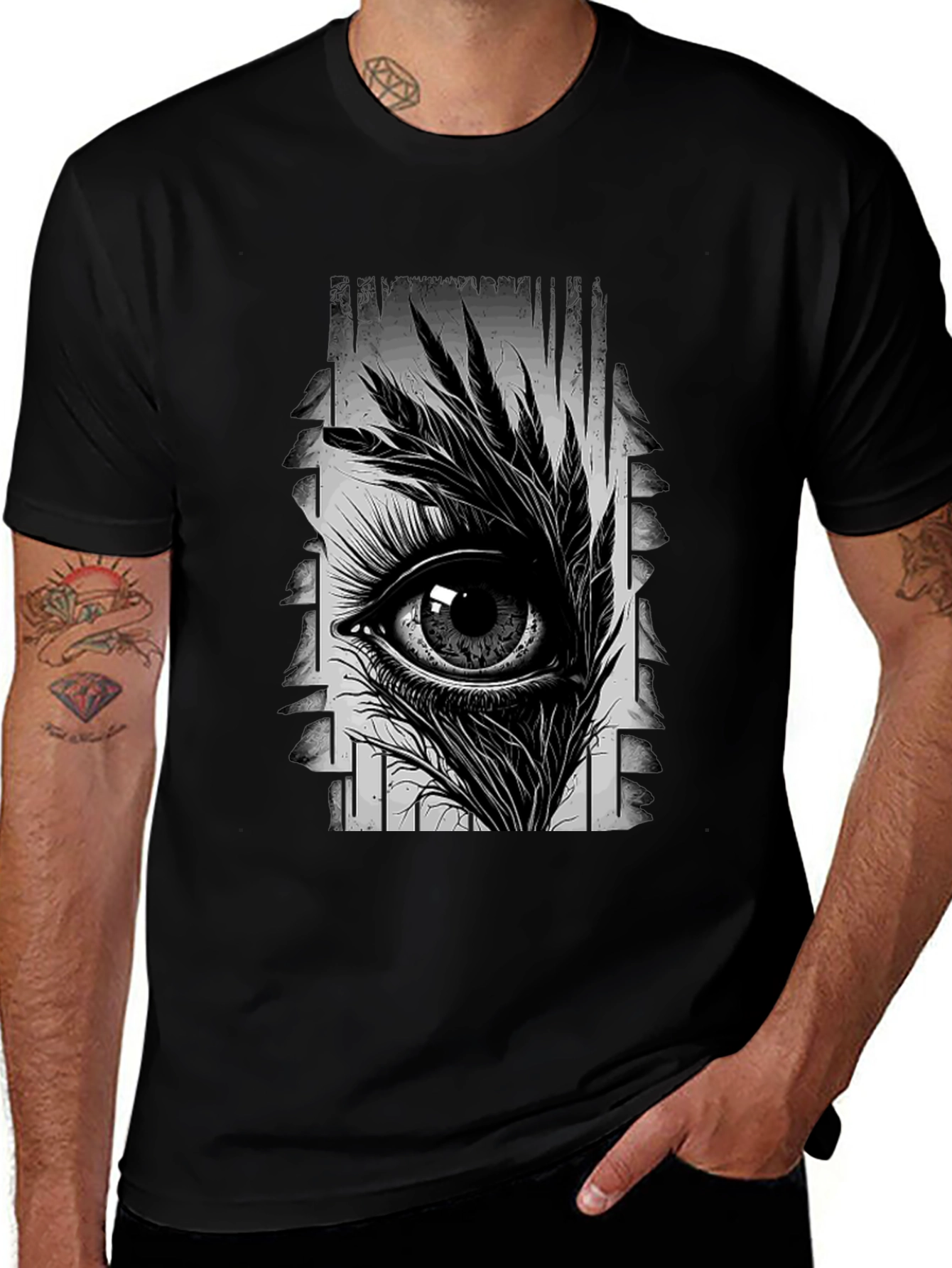 Variant 14 of Eye Graphic Black T-Shirt - Stylish Unisex Tee