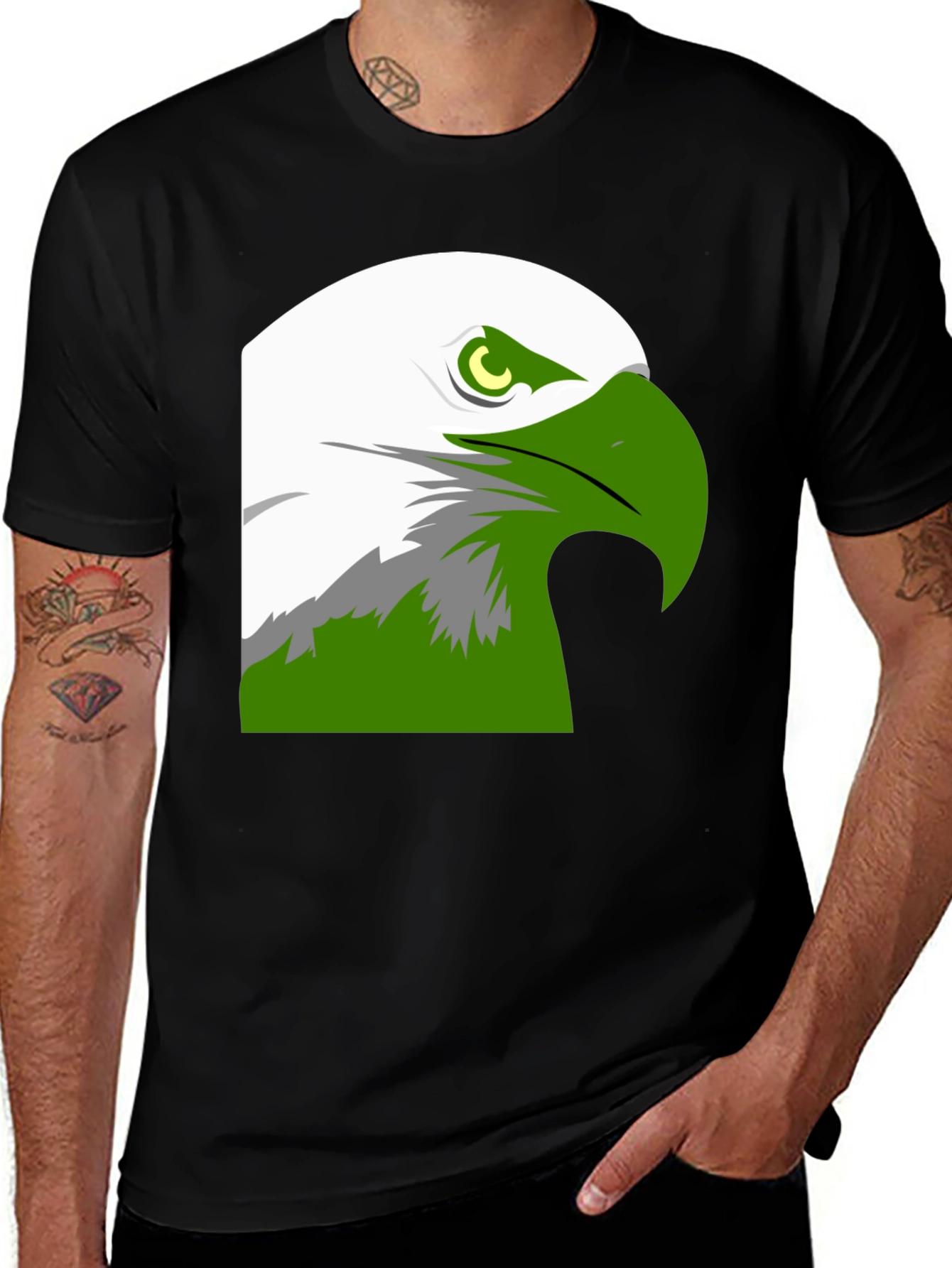 Variant 13 of Bold Eagle Graphic Tee - Black Cotton Blend