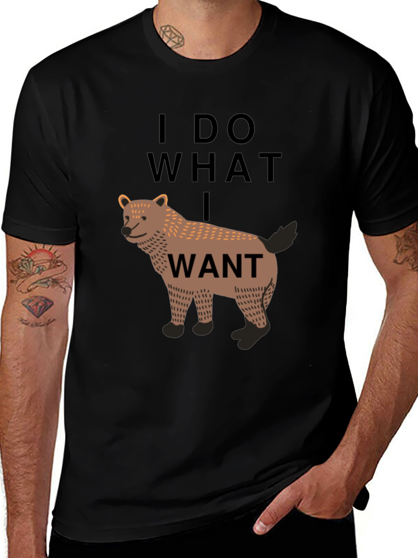 Variant 7 of I Do What I Want Wolf Graphic Tee